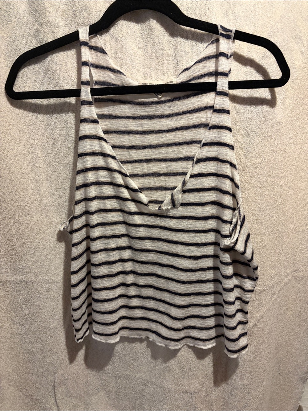Urban Outfitters White Tank Top with Black Stripes